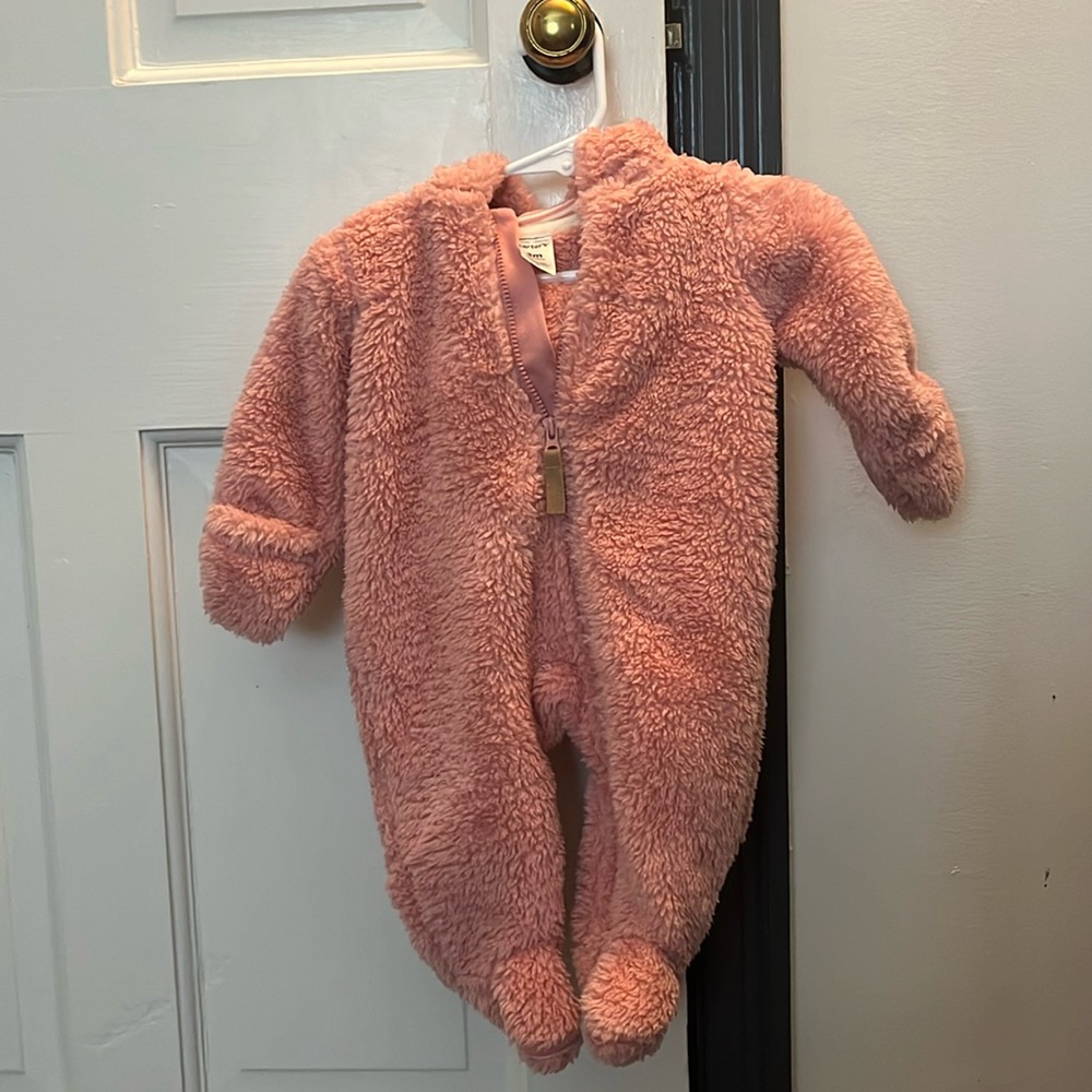 CARTER'S Baby Infant Serpa Zip-Up One-Piece Hooded Pram With Ears Size 3 months